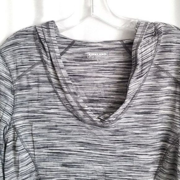 Kirkland Signature Activewear Hoodie Marled Gray Long Sleeve Size Large - Picture 2 of 7